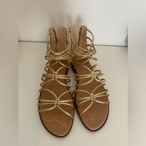 Sam Edelman Gold Snakeskin Gladiator Sandals